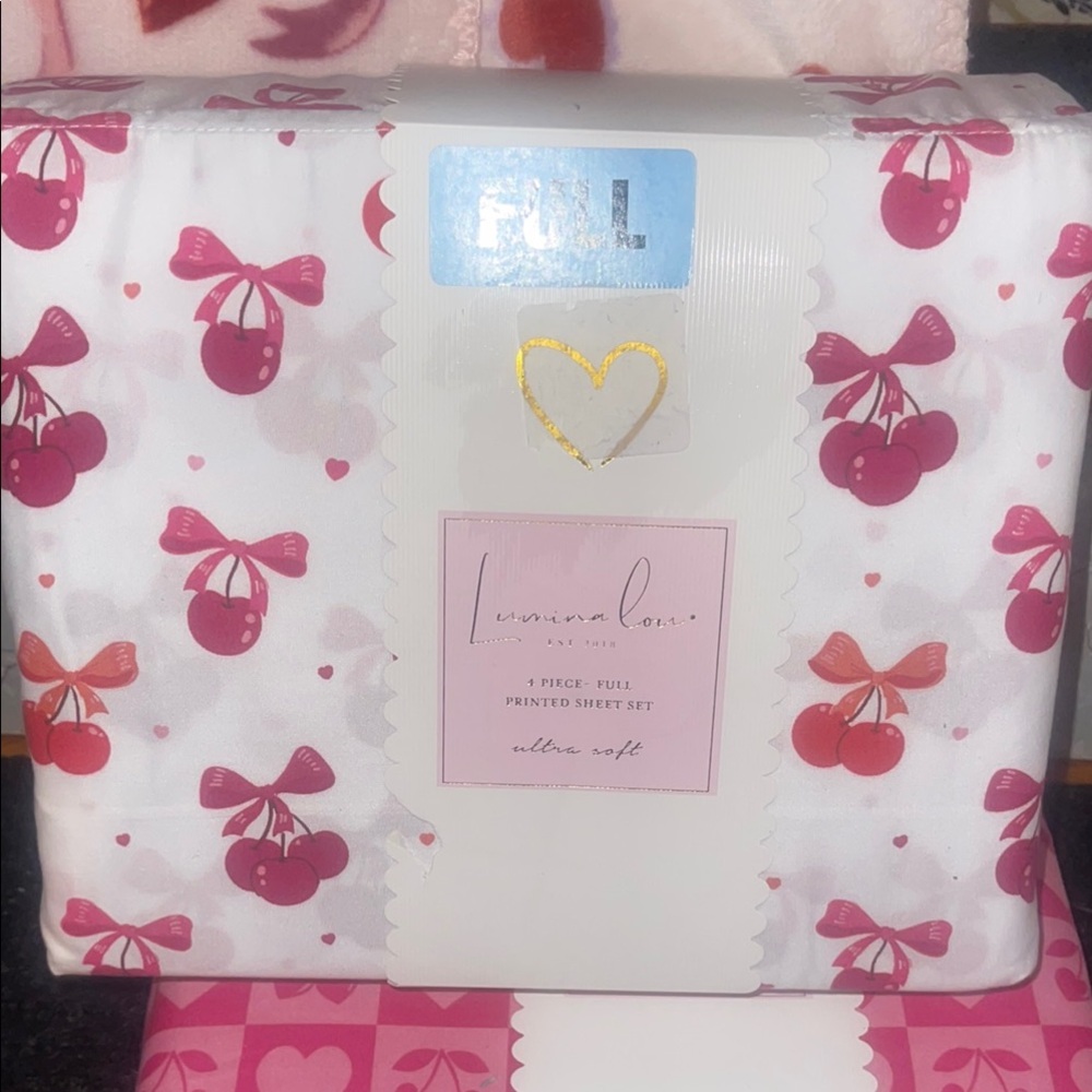 Lauren Love Cherry Print Sheet Set - Full